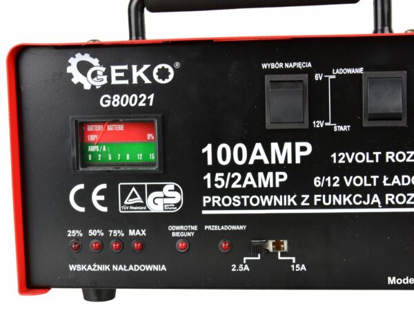 Auto punjač sa starterom, 100A, 6/12V | GEKO - Image 5
