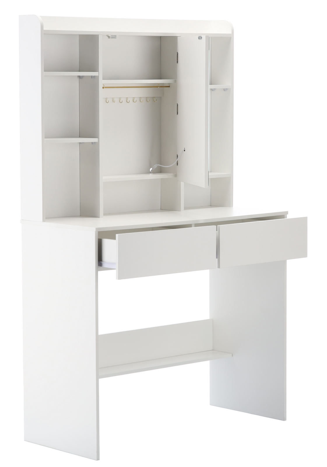 Toaletni stolić s LED rasvjetom | bijela - Image 2