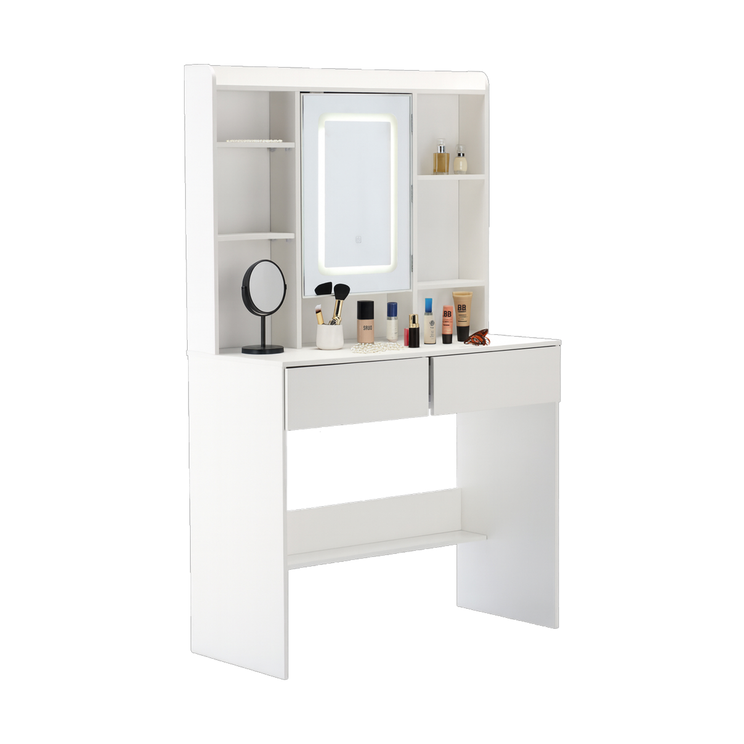 Toaletni stolić s LED rasvjetom | bijela - Image 6