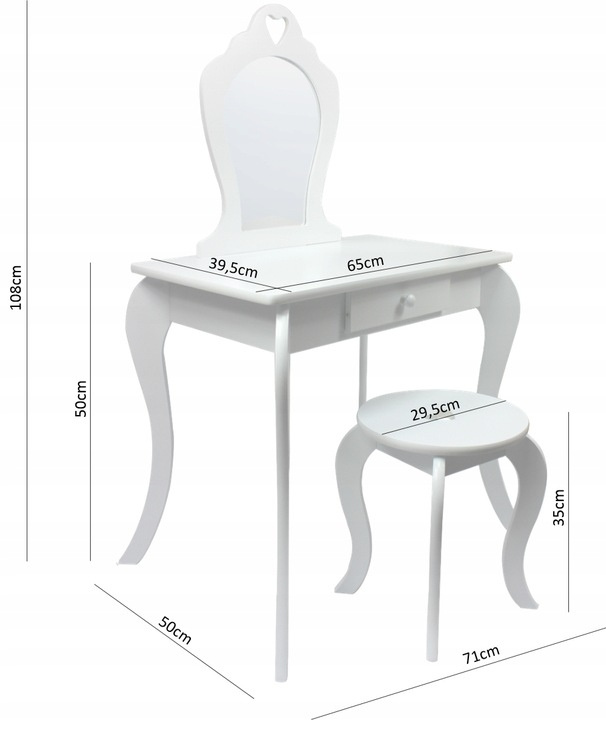 Dječji toaletni stolić s ogledalom | zelena - Image 2