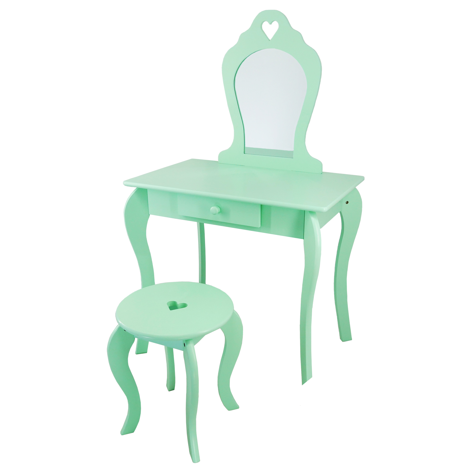 Dječji toaletni stolić s ogledalom | zelena - Image 3