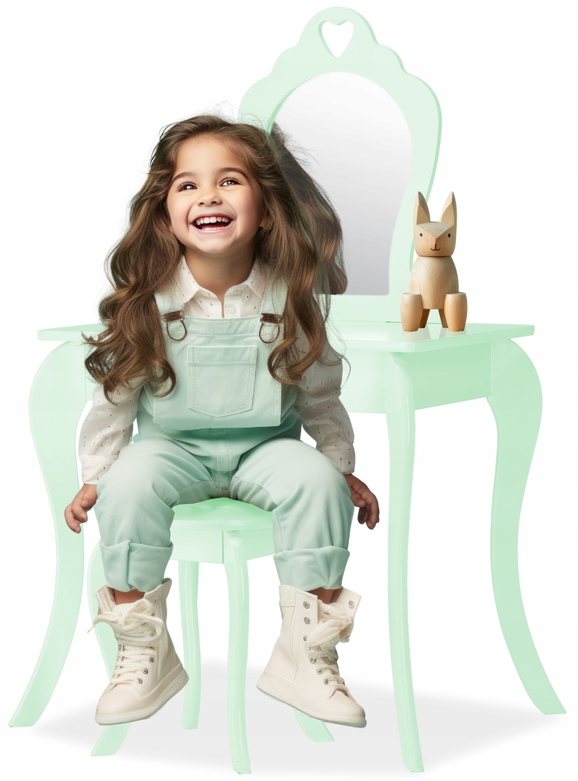 Dječji toaletni stolić s ogledalom | zelena - Image 5
