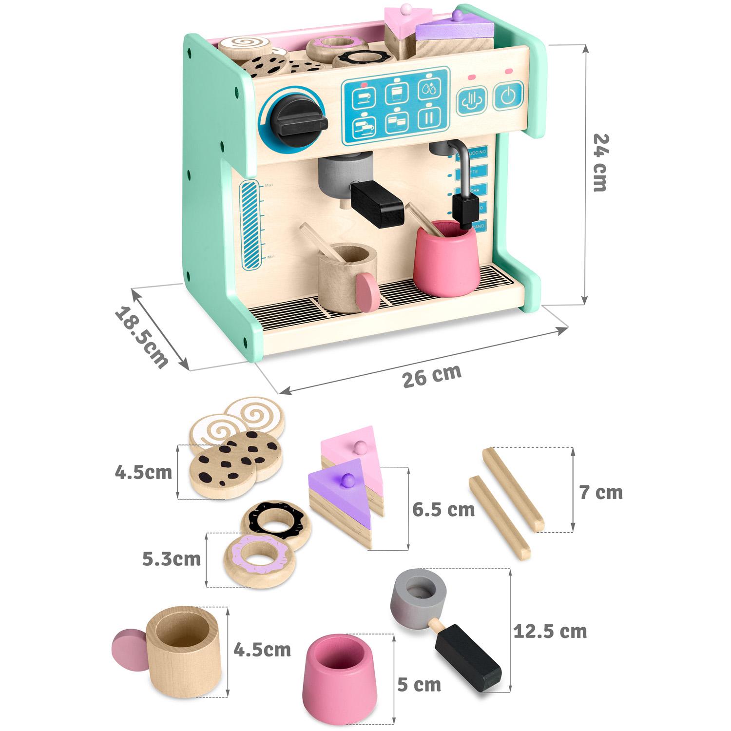 Drvena slastičarnica s aparatom za kavu, menta | Ricokids - Image 2
