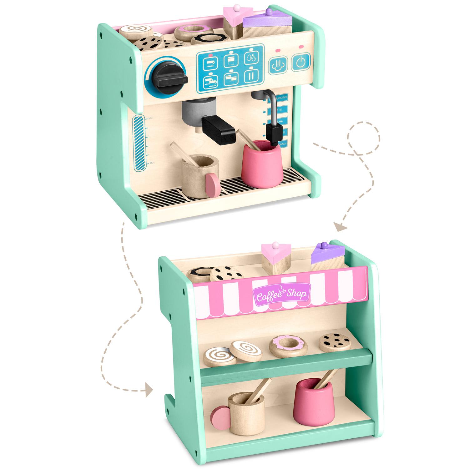 Drvena slastičarnica s aparatom za kavu, menta | Ricokids - Image 3