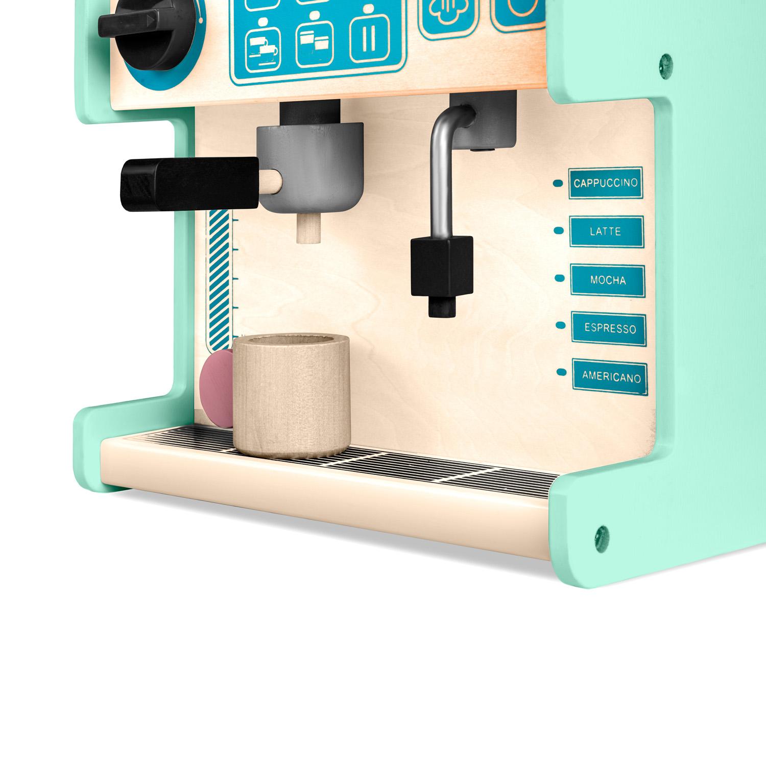 Drvena slastičarnica s aparatom za kavu, menta | Ricokids - Image 7