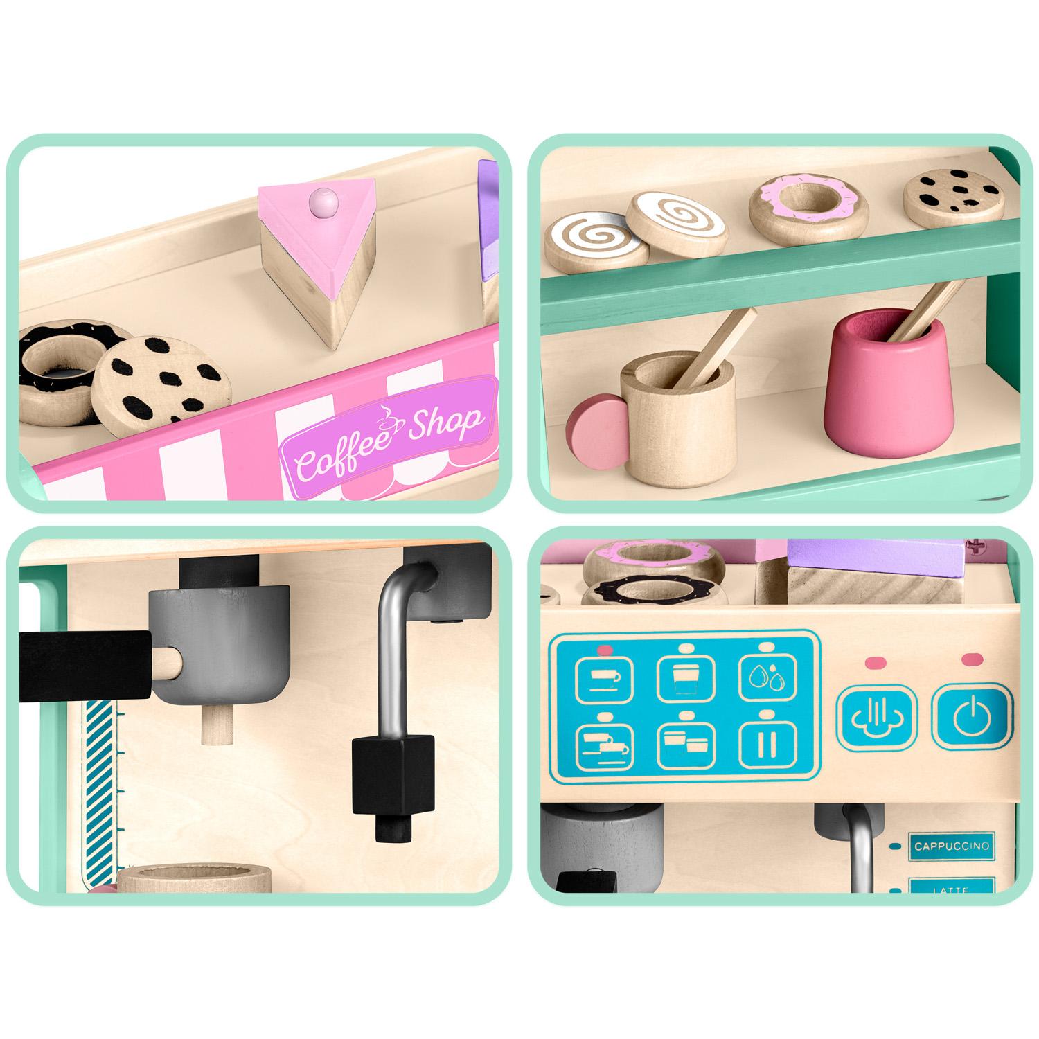 Drvena slastičarnica s aparatom za kavu, menta | Ricokids - Image 9