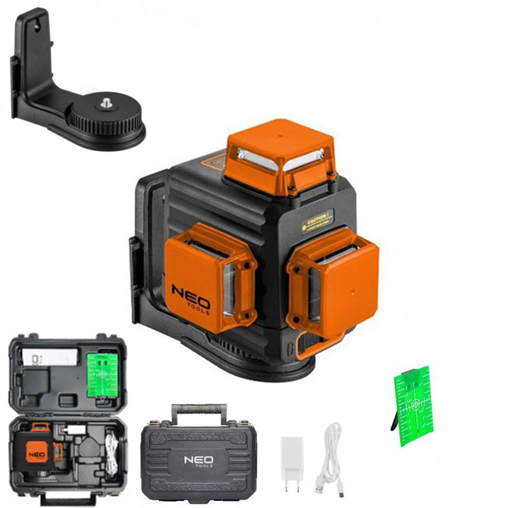 Križni linijski laser sa zelenim snopom 3D, 20m | NEO TOOLS