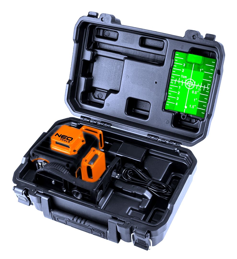 Križni linijski laser sa zelenim snopom 3D, 20m | NEO TOOLS - Image 2