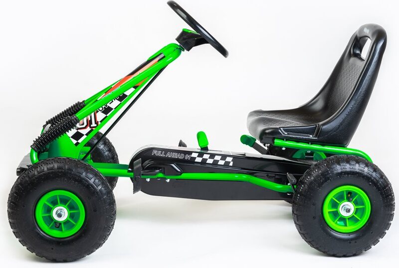 Dječji karting s ručnom kočnicom, zeleni, 30 kg | COSTWAY - Image 3