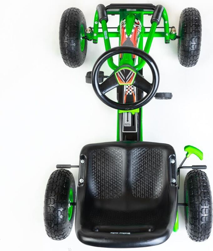 Dječji karting s ručnom kočnicom, zeleni, 30 kg | COSTWAY - Image 5