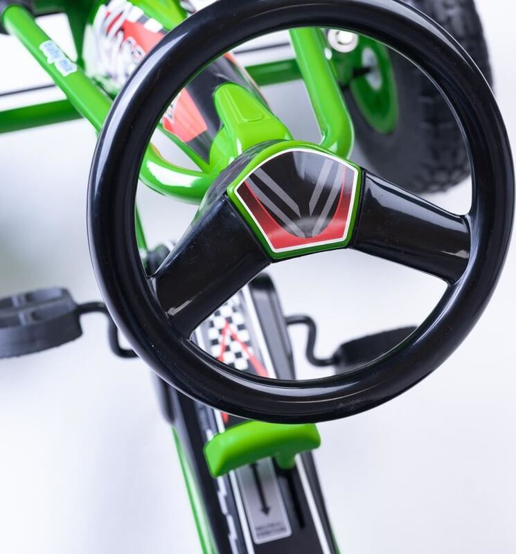 Dječji karting s ručnom kočnicom, zeleni, 30 kg | COSTWAY - Image 9