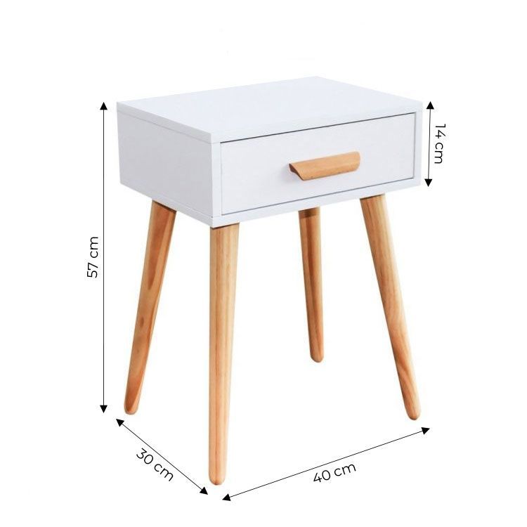 Set od 2 noćna ormarića, bijeli | ModernHome - Image 2