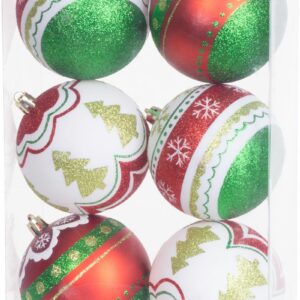 Božićne kuglice, 6 kom, 8 cm, crveno-zelene | MagicHome