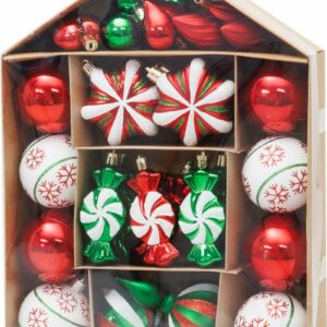 Božićni ukrasi, 32 kom, crveno-zeleno-bijeli | MagicHome