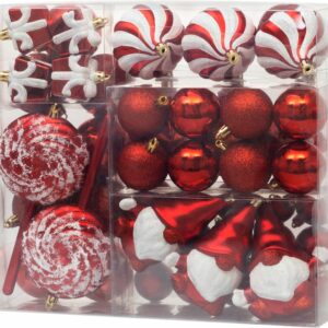 Božićni ukrasi, 47 kom, crveno-bijeli | MagicHome