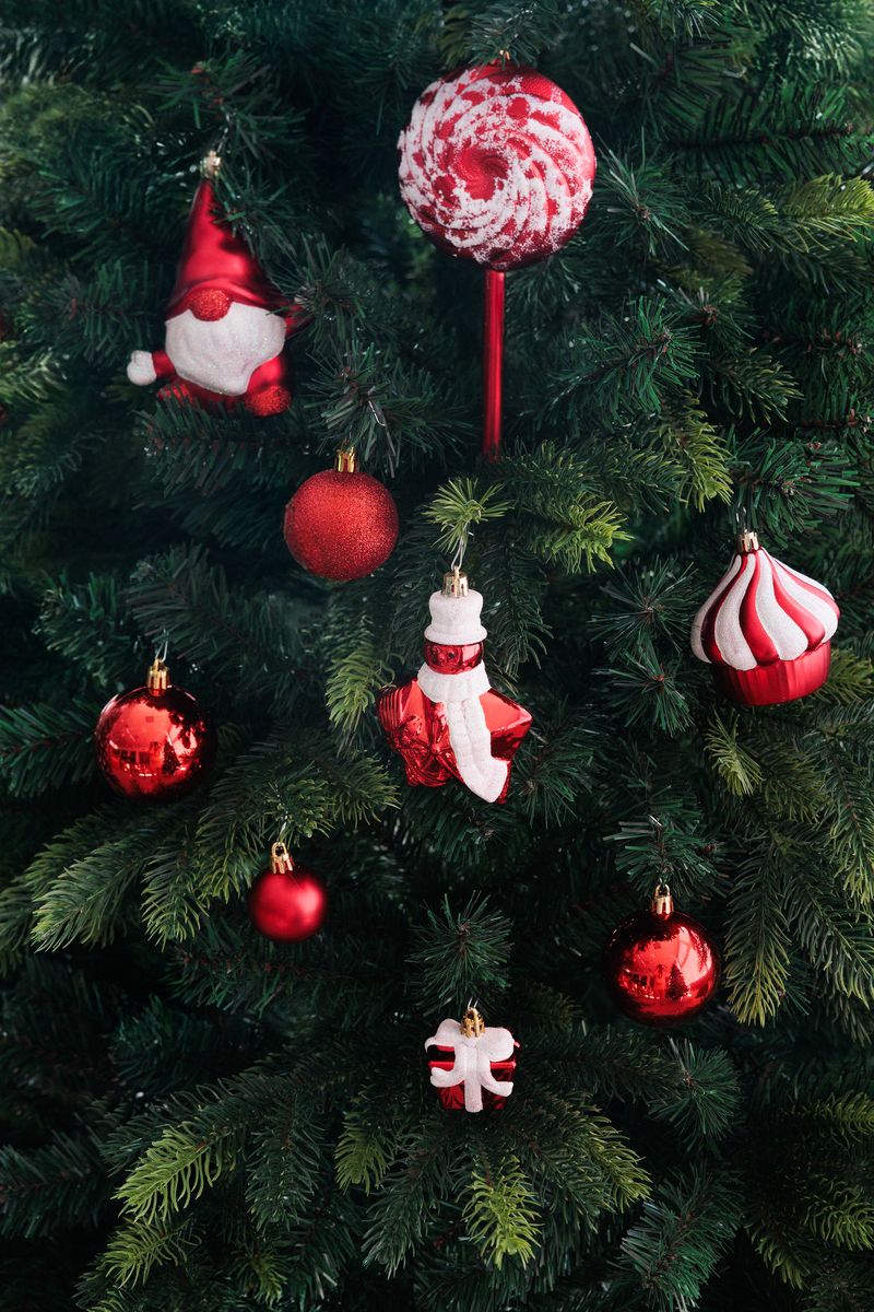 Božićni ukrasi, 47 kom, crveno-bijeli | MagicHome - Image 13