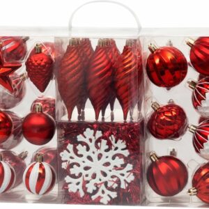 Božićni ukrasi, 39 kom, crveno-bijeli | MagicHome
