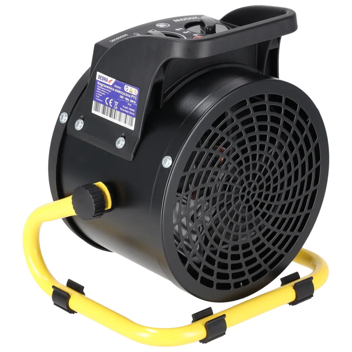 Električni grijač PTC, 2kW, okrugli | DEDRA - Image 4