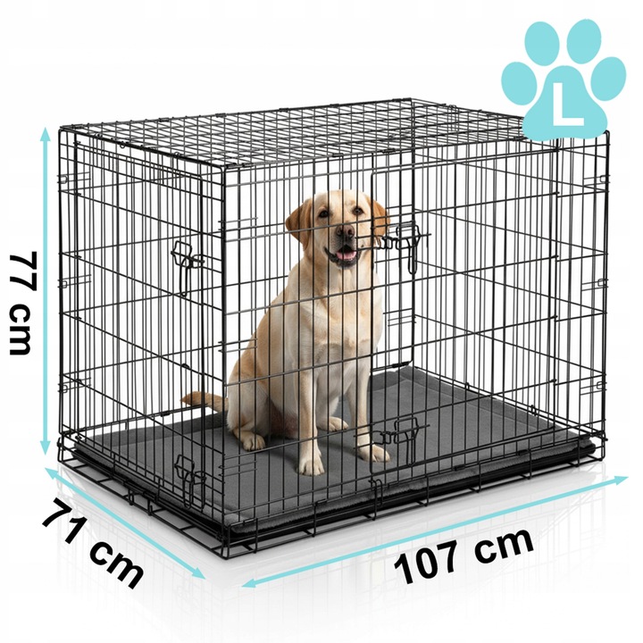 Kavez za psa s podlogom PH-202, L, 107x71x77cm | Pethaus - Image 2
