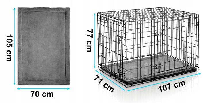 Kavez za psa s podlogom PH-202, L, 107x71x77cm | Pethaus - Image 3