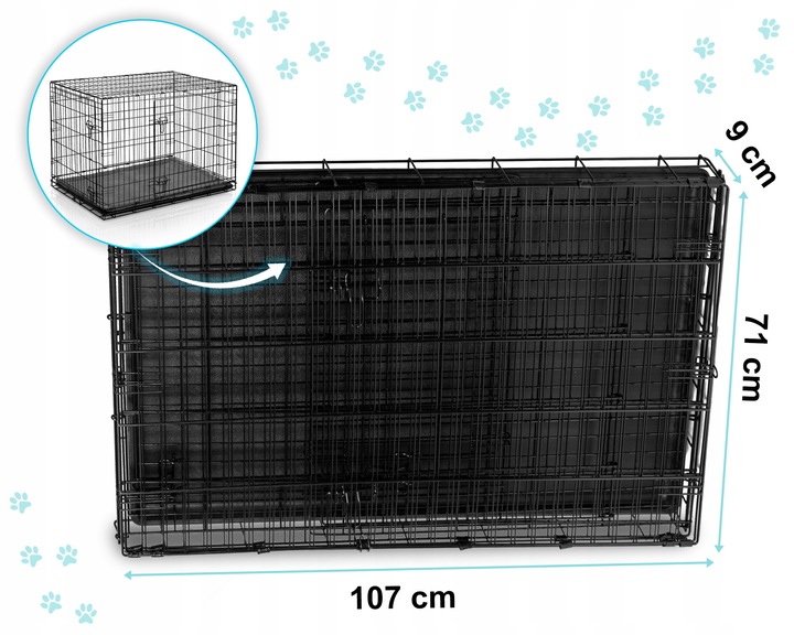 Kavez za psa s podlogom PH-202, L, 107x71x77cm | Pethaus - Image 4