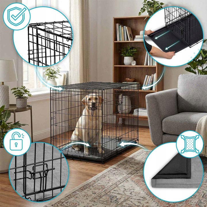 Kavez za psa s podlogom PH-202, L, 107x71x77cm | Pethaus - Image 7