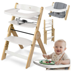 Dječja blagovaonska stolica Timo 2-u-1, bijela | Nukido