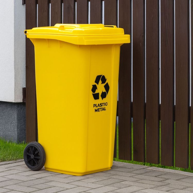 Plastična kanta za otpad, 120L | žuta - Image 9