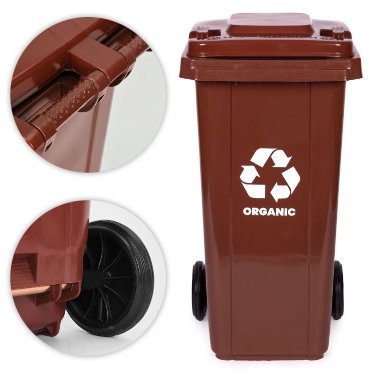 Kanta za BIO otpad, 120L | smeđa - Image 7