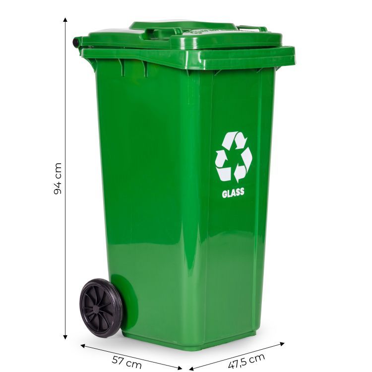 Kanta za stakleni otpad, 120L | zelena - Image 2
