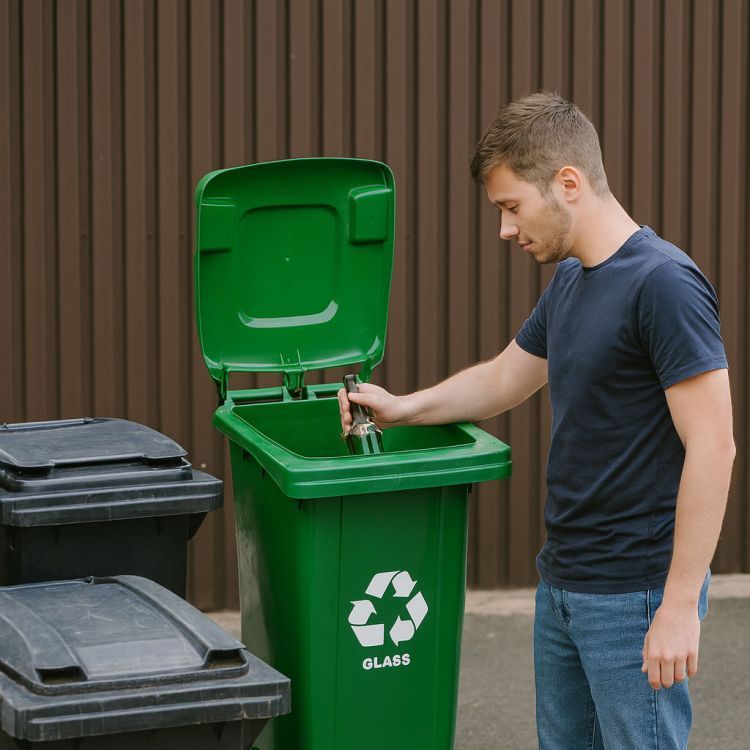 Kanta za stakleni otpad, 120L | zelena - Image 9