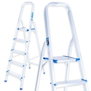 Aluminijske ljestve, 150 kg, 5 stepenica, sklopive | GEKO