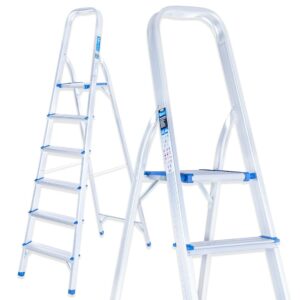 Aluminijske ljestve, 150 kg, 6 stepenica, sklopive | GEKO