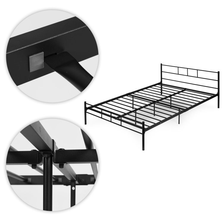 Metalni krevet, 160x200cm, crni osnovni okvir | ModernHome - Image 7