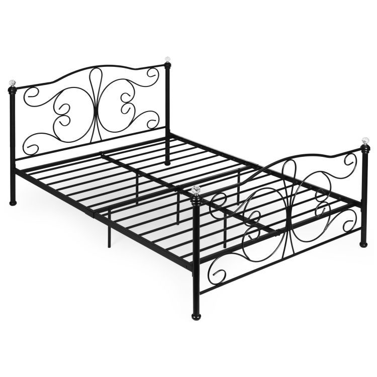 Metalni krevet, 140x200, crni okvir | ModernHome