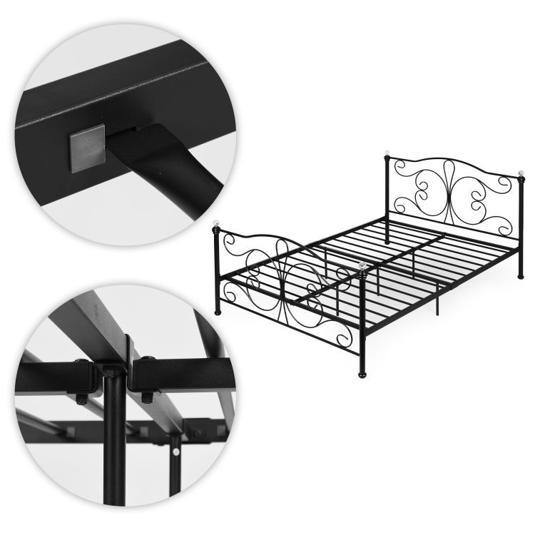 Metalni krevet, 140x200, crni okvir | ModernHome - Image 6