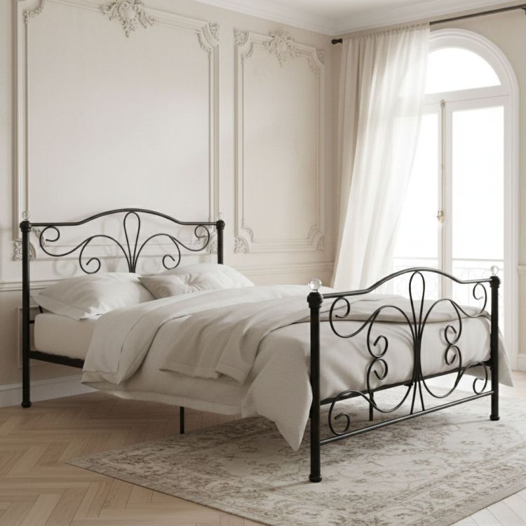 Metalni krevet, 140x200, crni okvir | ModernHome - Image 8