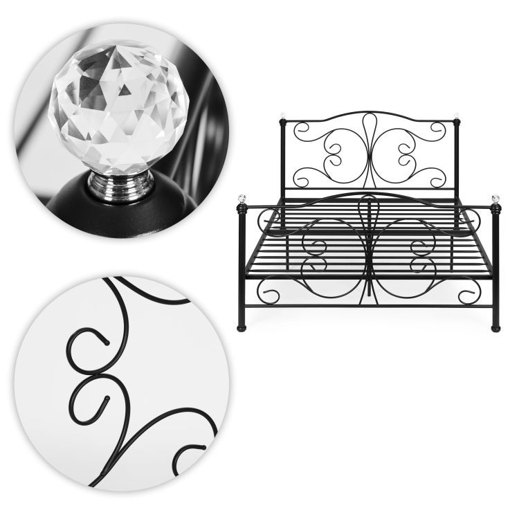 Metalni krevet, 160x200cm, crni okvir | ModernHome - Image 7