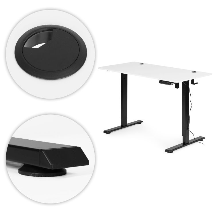 Električno podesivi stol, 120x60cm, bijelo-crni | ModernHome - Image 8