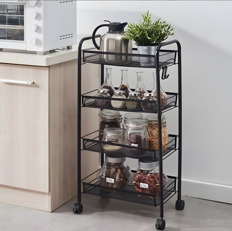 Metalna polica, 4 police, crna | ModernHome - Image 10