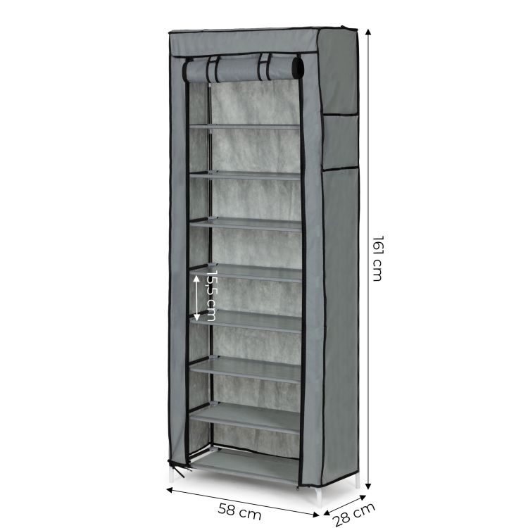 Tekstilni ormar s policama, sivi | ModernHome - Image 2