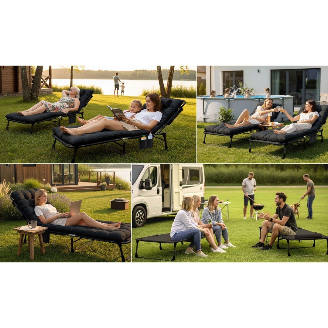 Vrtna ležaljka ChillWell Dream, crna | Sofotel - Image 8