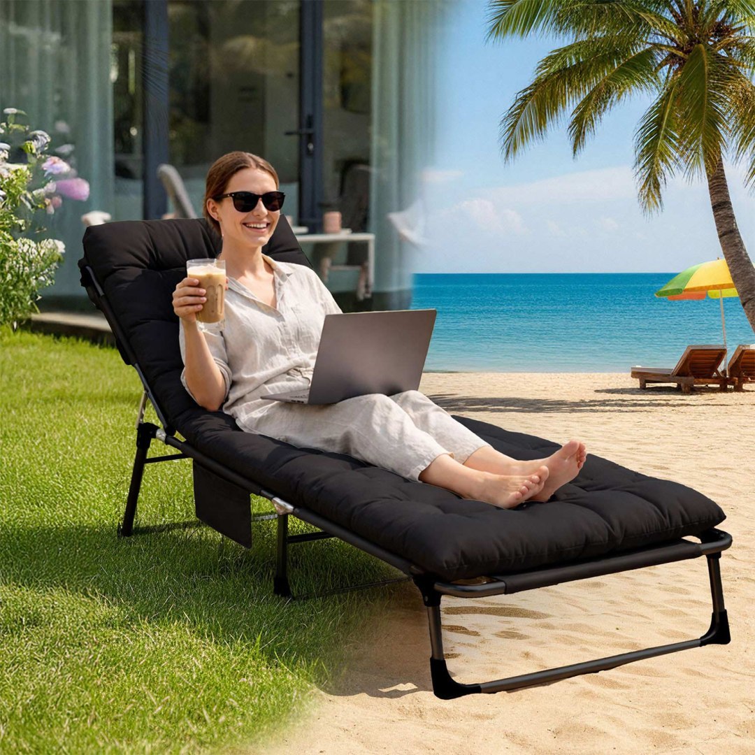 Vrtna ležaljka ChillWell Dream, crna | Sofotel - Image 9