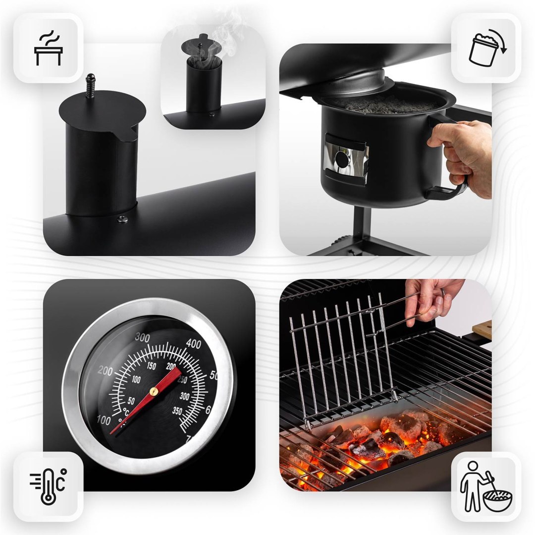 Vrtni roštilj na drveni ugljen BD-895, crni | Berdsen - Image 5