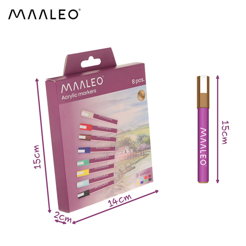 Akrilni markeri, 8 kom, 8 ml | Maaleo - Image 2