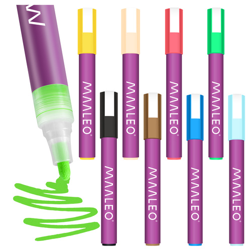 Akrilni markeri, 8 kom, 8 ml | Maaleo - Image 3