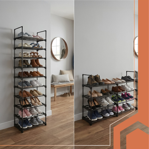 Stalak za cipele 2-u-1, 10 polica, 45x30x174cm | Ruhhy - Image 10