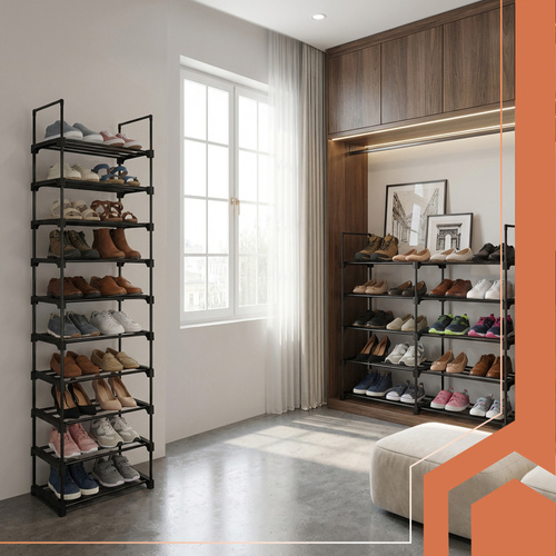 Stalak za cipele 2-u-1, 10 polica, 45x30x174cm | Ruhhy - Image 9