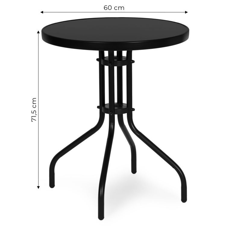 Okrugli vrtni stol, 60 cm, crni | MultiGarden - Image 2