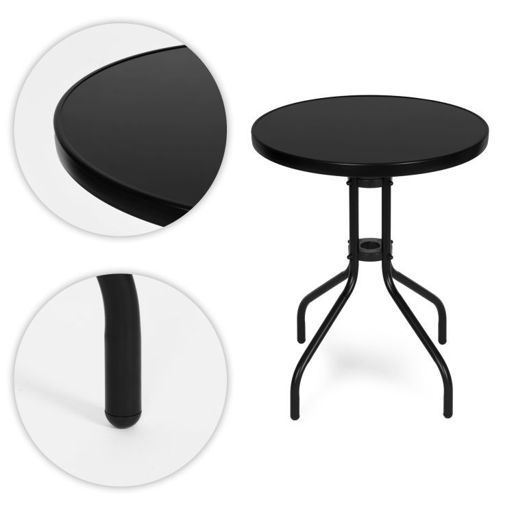 Okrugli vrtni stol, 60 cm, crni | MultiGarden - Image 6